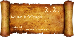 Kautz Kármen névjegykártya